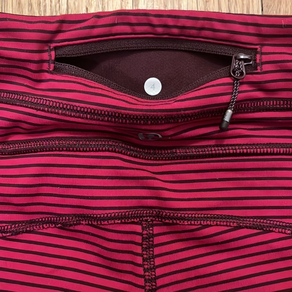 Lululemon Run Pace Tight Hyper Stripe Bordeaux Drama Bumble Berry Bord - Picture 4 of 6